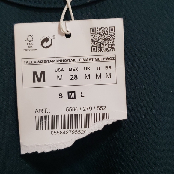 Zara Trafaluc dark green racerback dress Size Medium - Picture 3 of 10